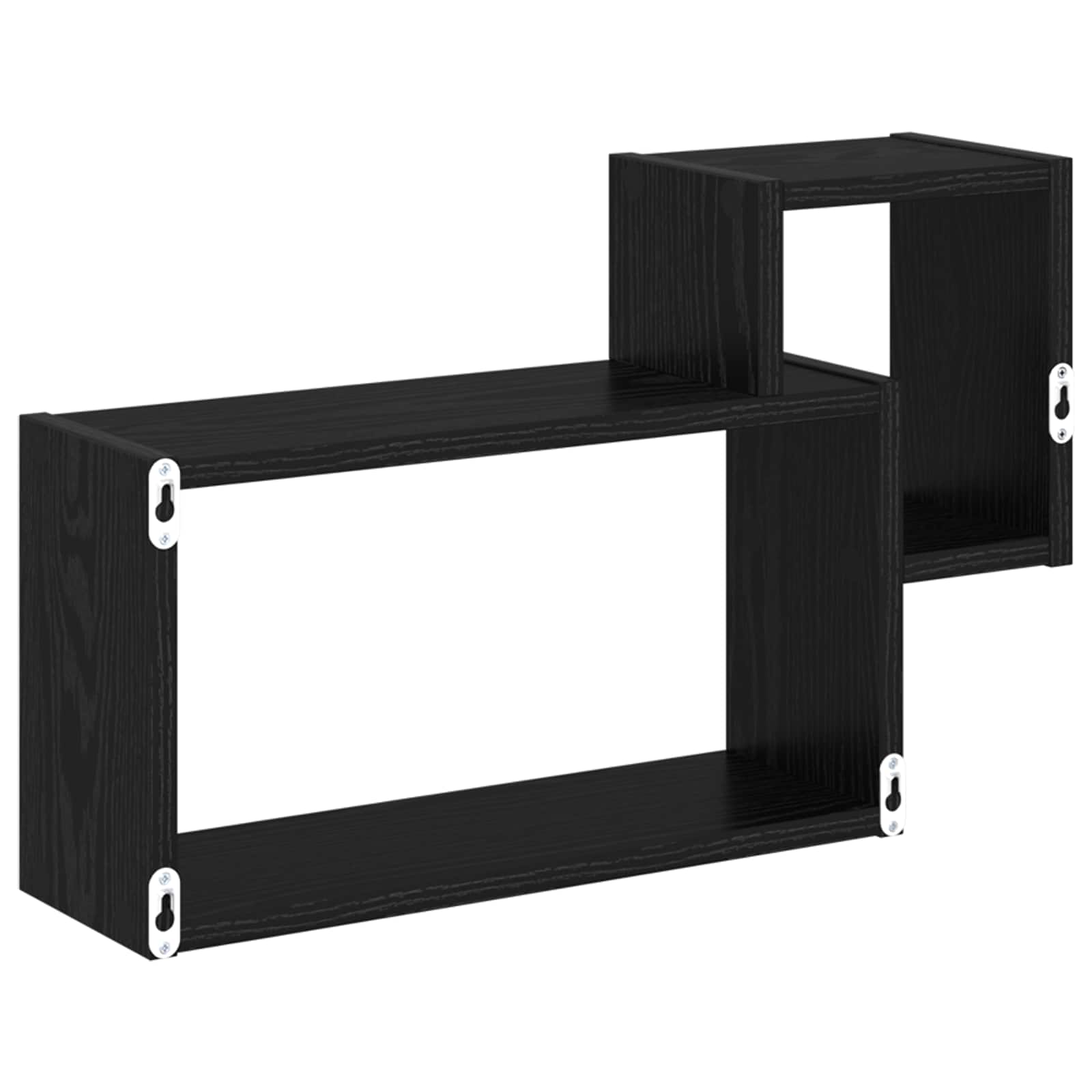 Polica na zidu Zidna montaža Crna 55 x 15 x 35 cm