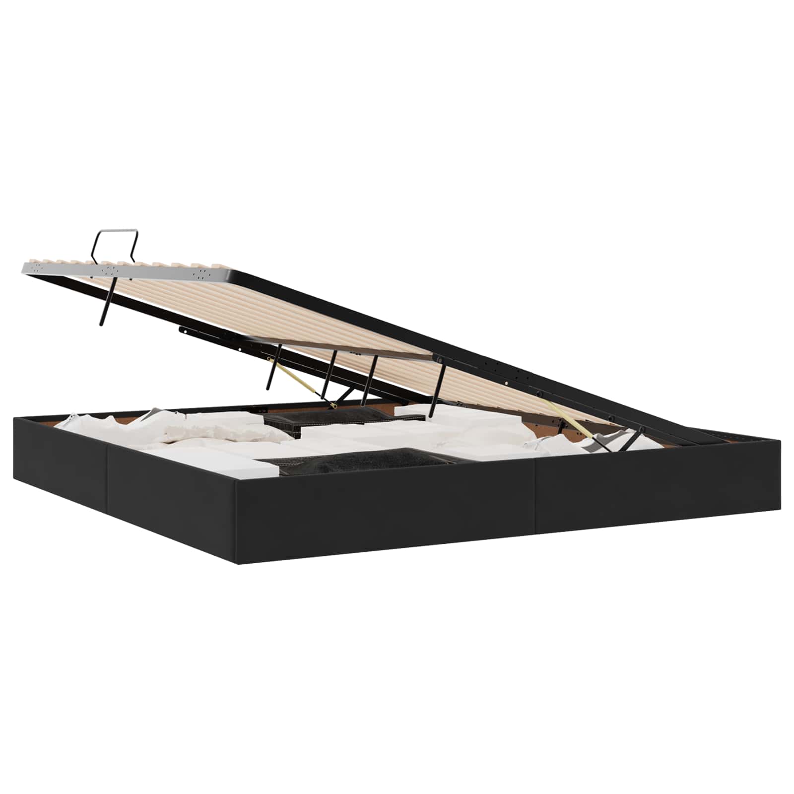 Otomanski krevet s pohranom Crna 200 x 200 cm Baršun
