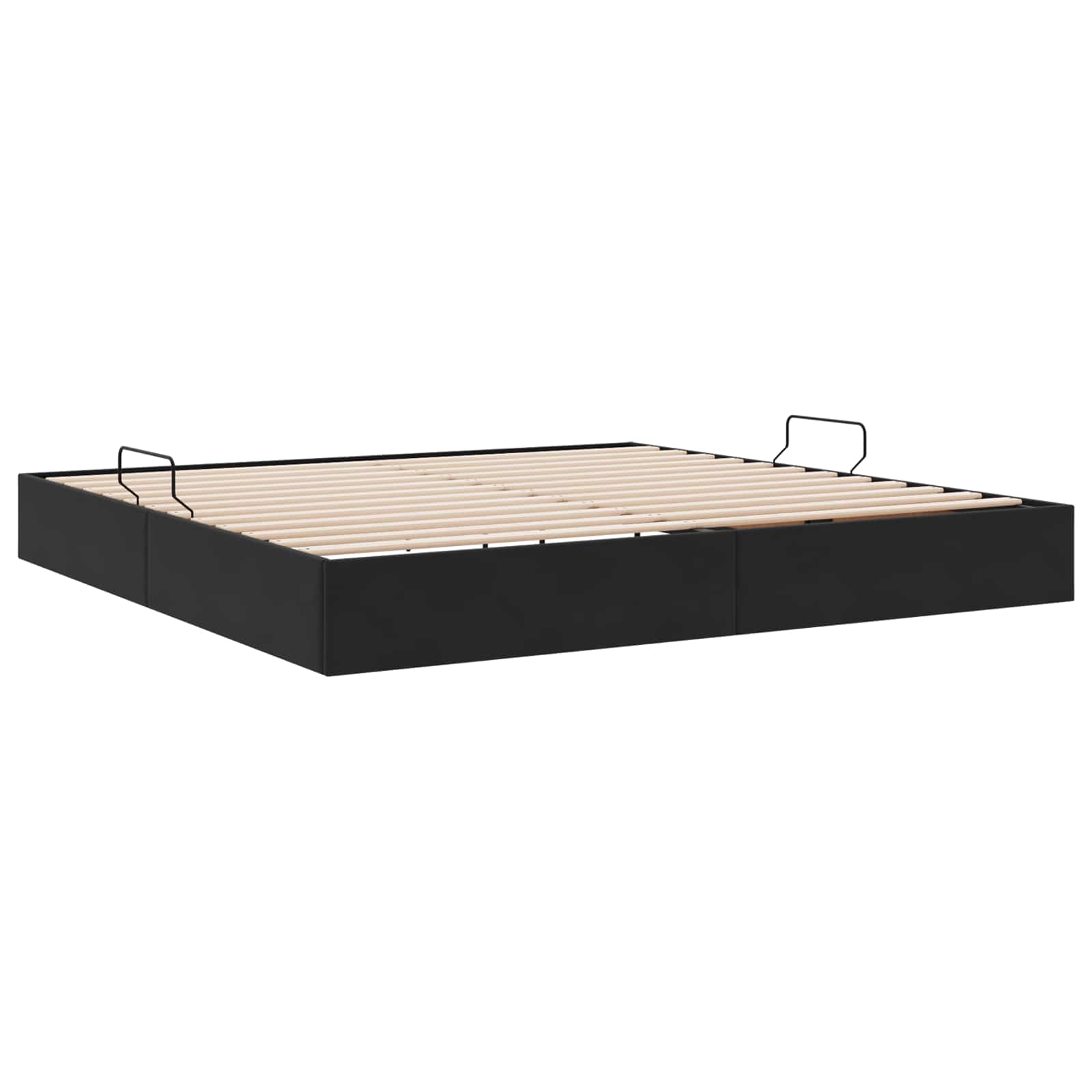 Otomanski krevet s pohranom Crna 200 x 200 cm Baršun