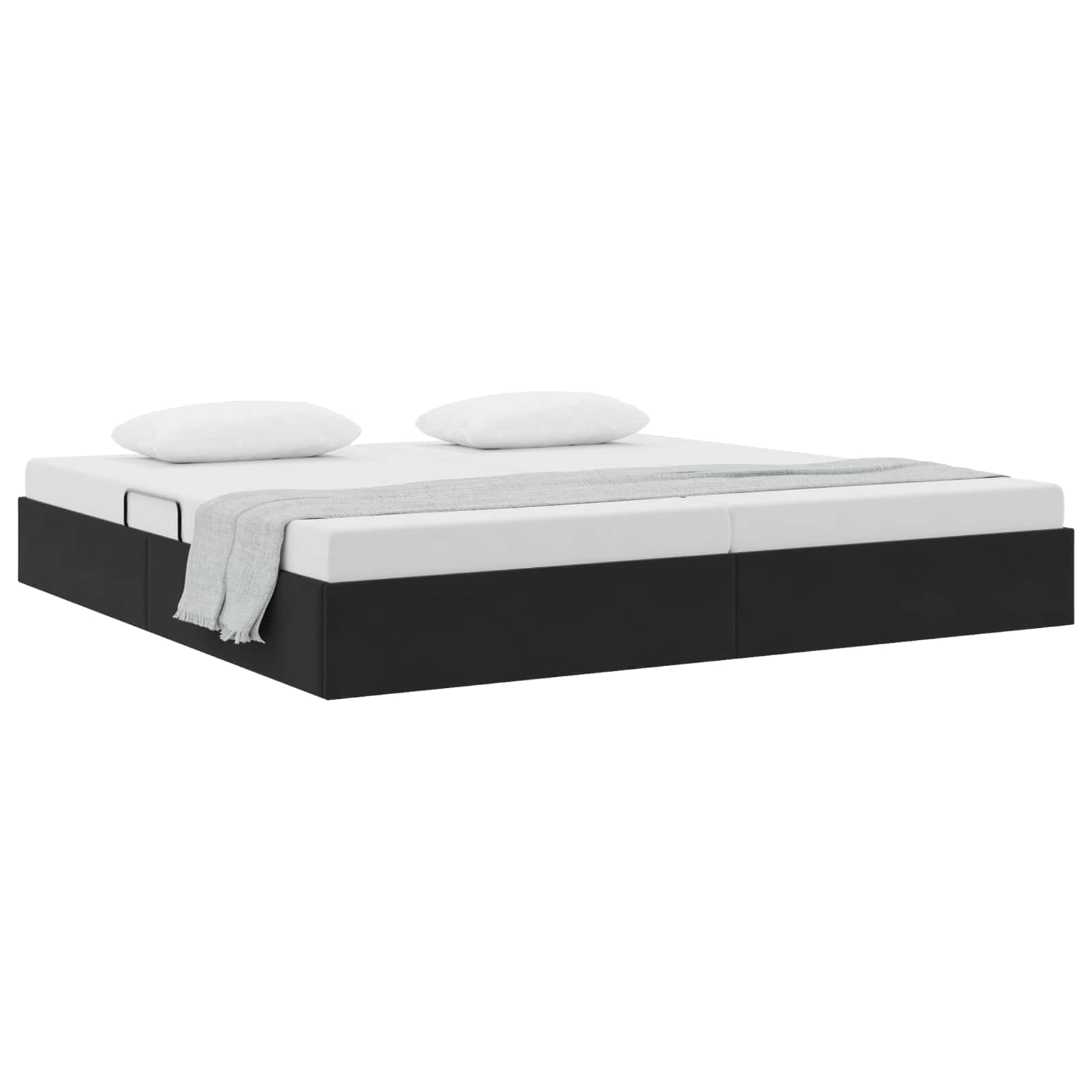 Otomanski krevet s pohranom Crna 200 x 200 cm Baršun