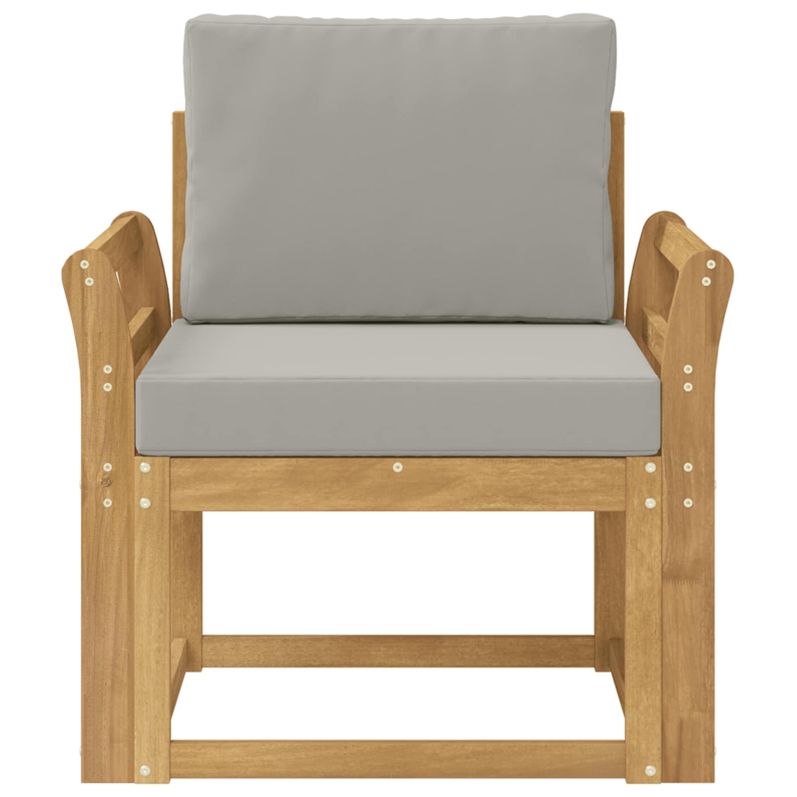 2 Komad Set vanjskih sofa Poliester Bijela i svijetlosiva