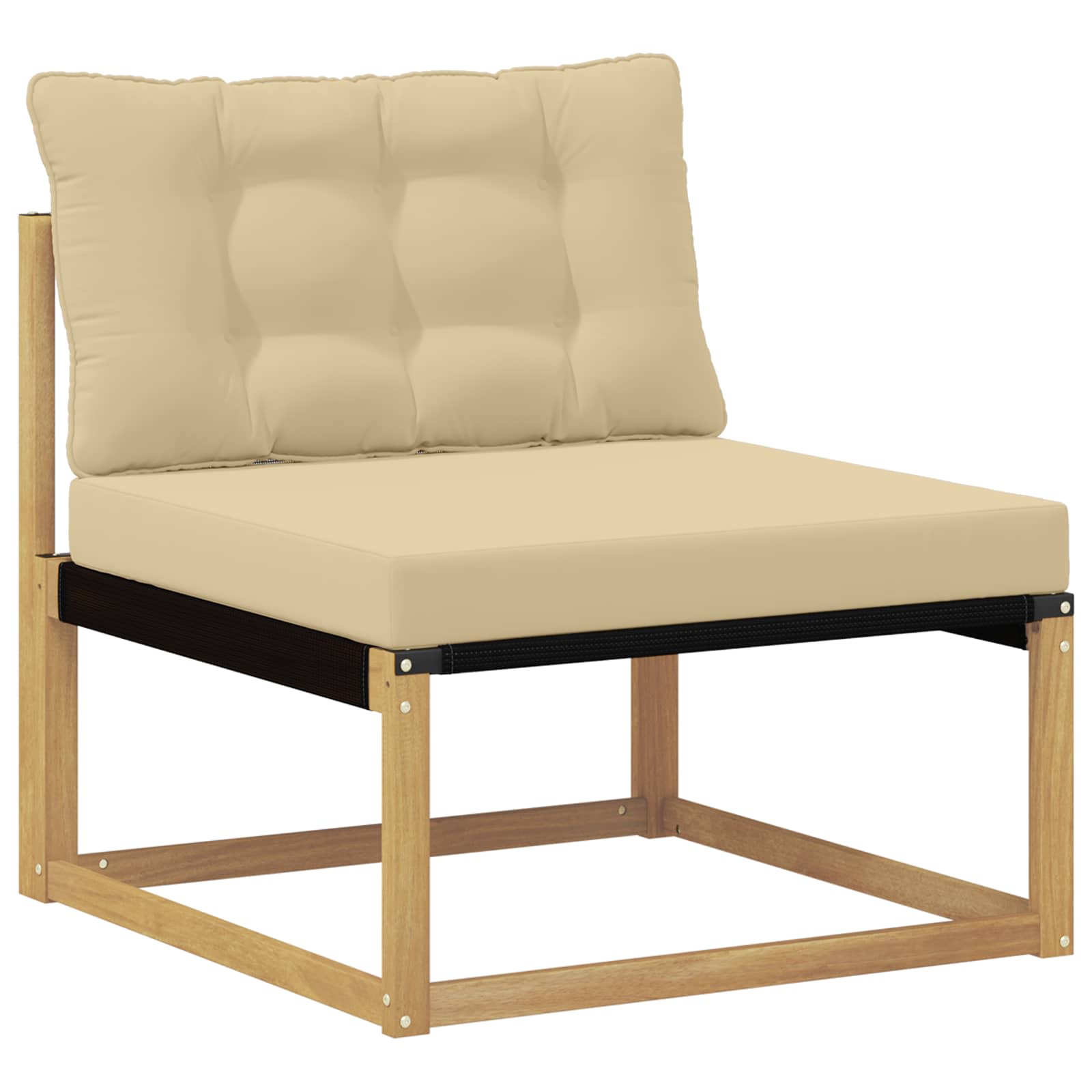 Set vanjskih sofa Čvrsto drvo akacije i Textilene Bijela