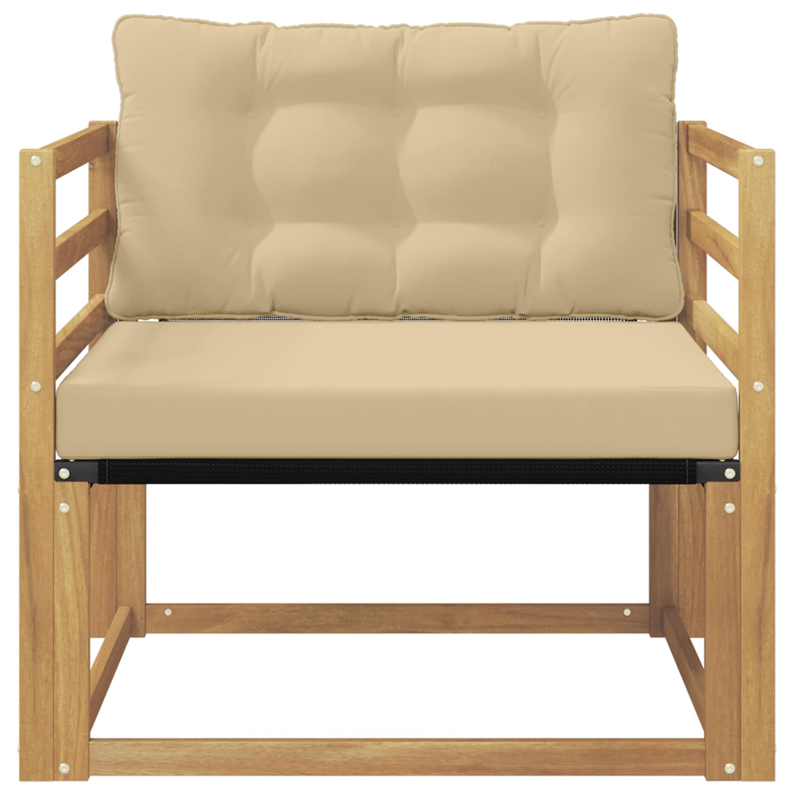 Set vanjskih sofa Čvrsto drvo akacije i Textilene Bijela