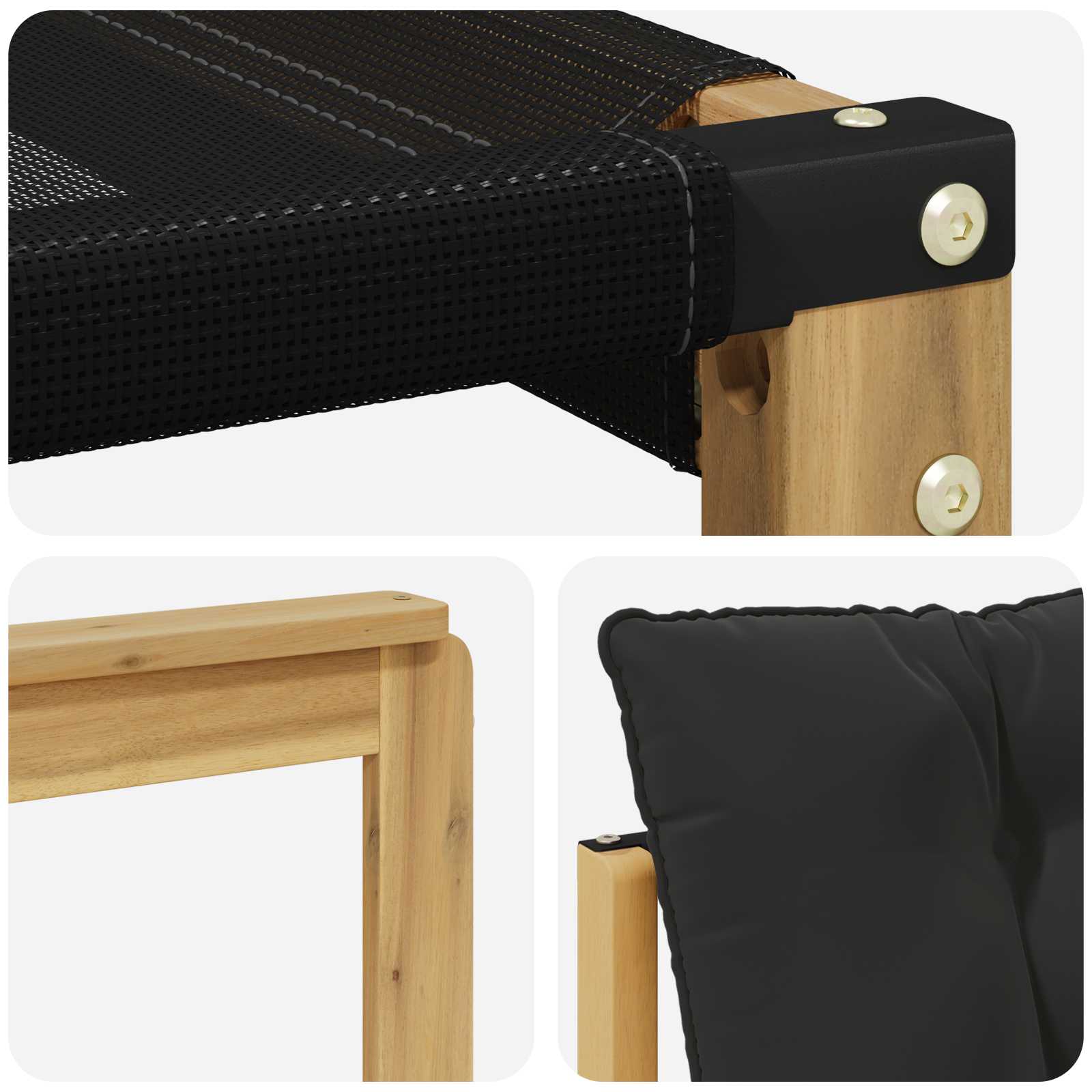Set vanjskih sofa Čvrsto drvo akacije i Textilene Bijela