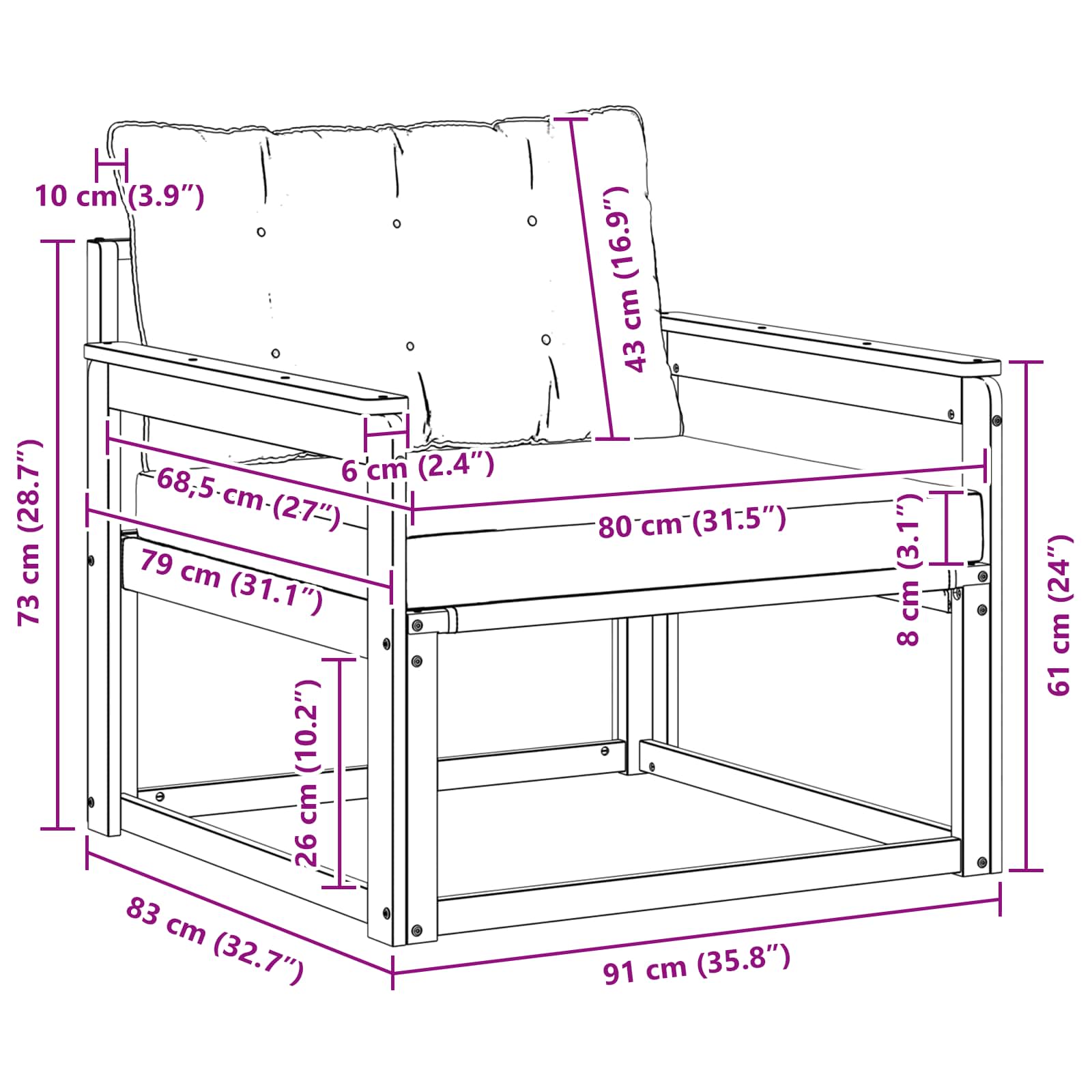 Set vanjskih sofa Čvrsto drvo akacije i Textilene Bijela