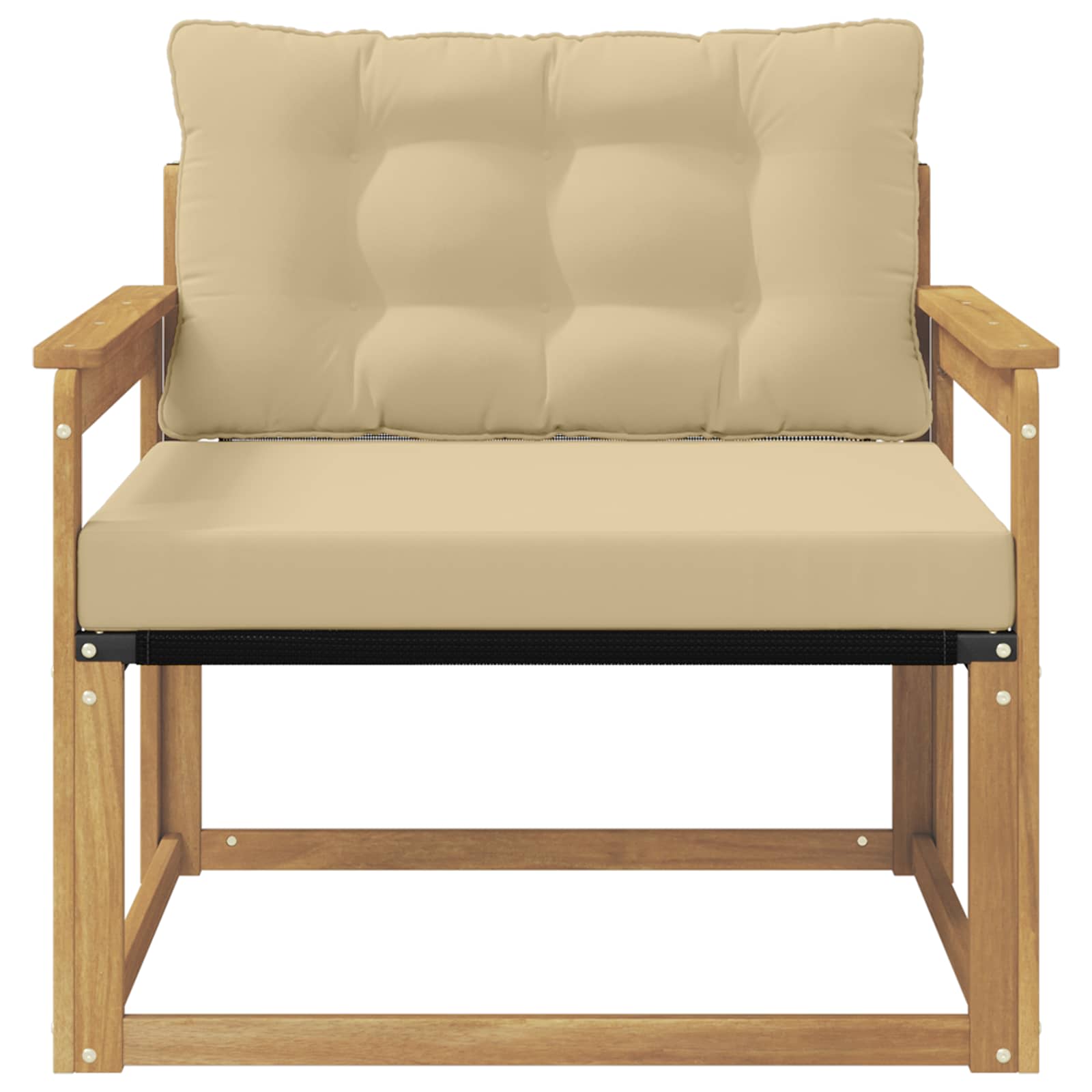 Set vanjskih sofa Čvrsto drvo akacije i Textilene Bijela