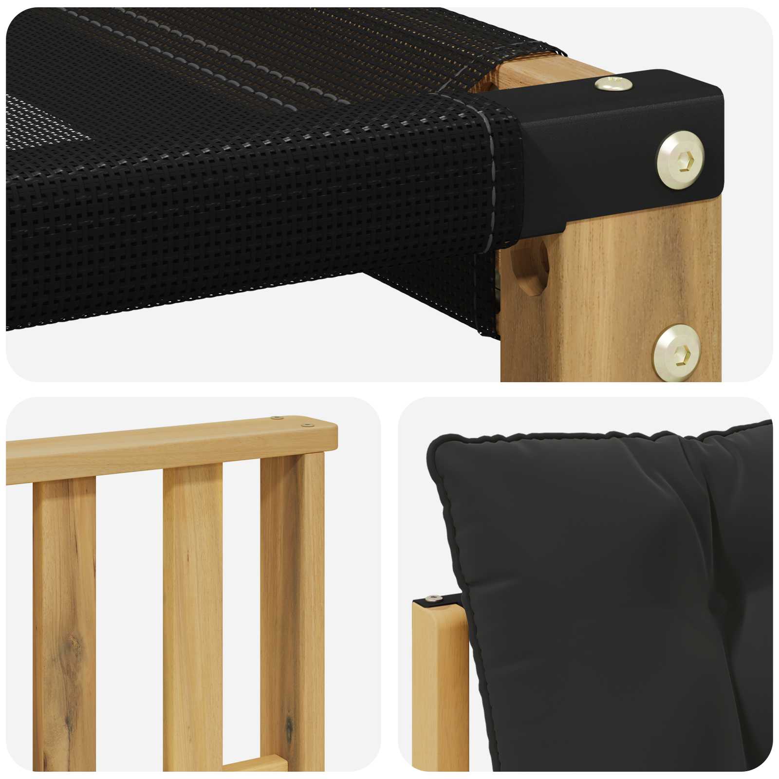Set vanjskih sofa Čvrsto drvo akacije i Textilene Bijela
