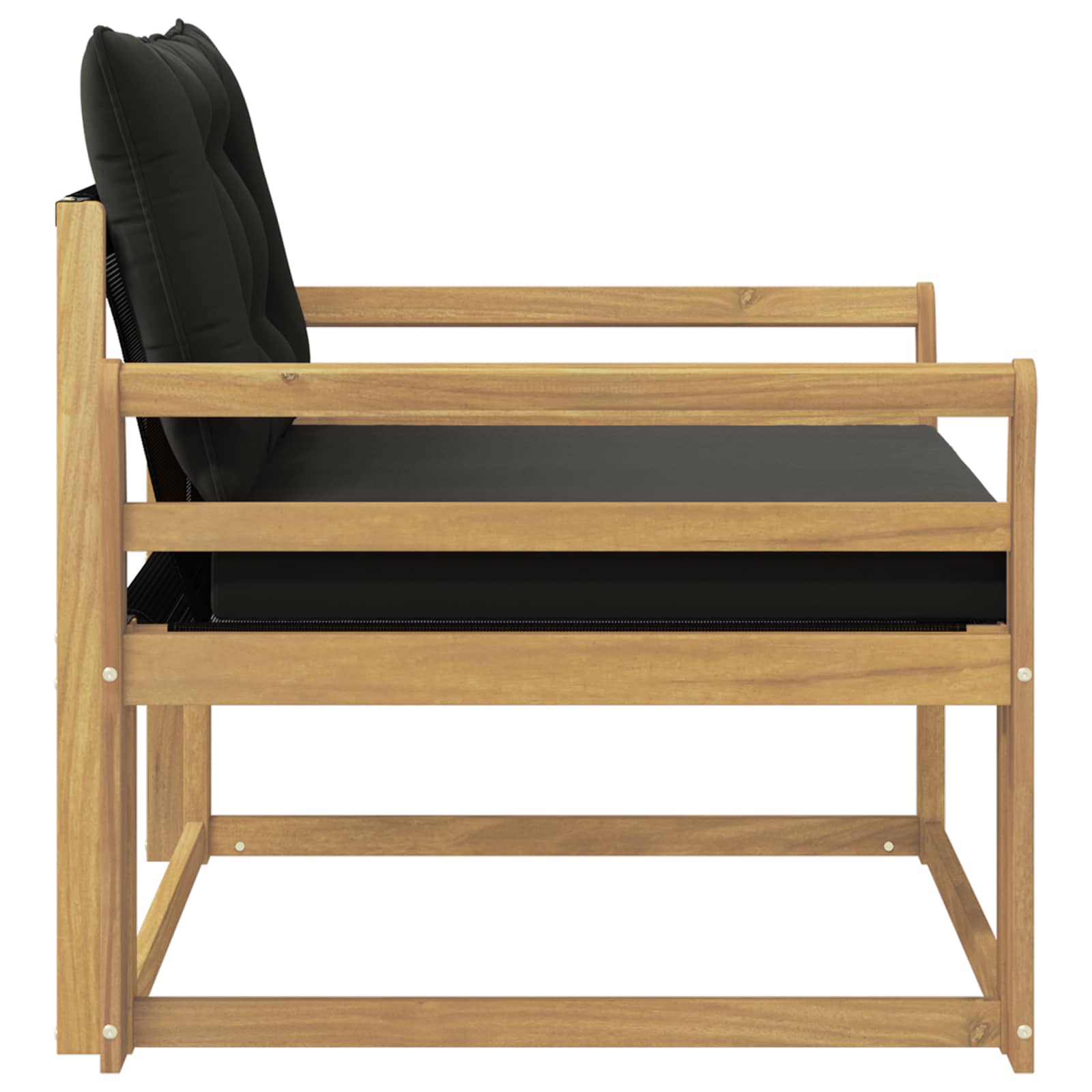 Set vanjskih sofa Čvrsto drvo akacije i Textilene Bijela