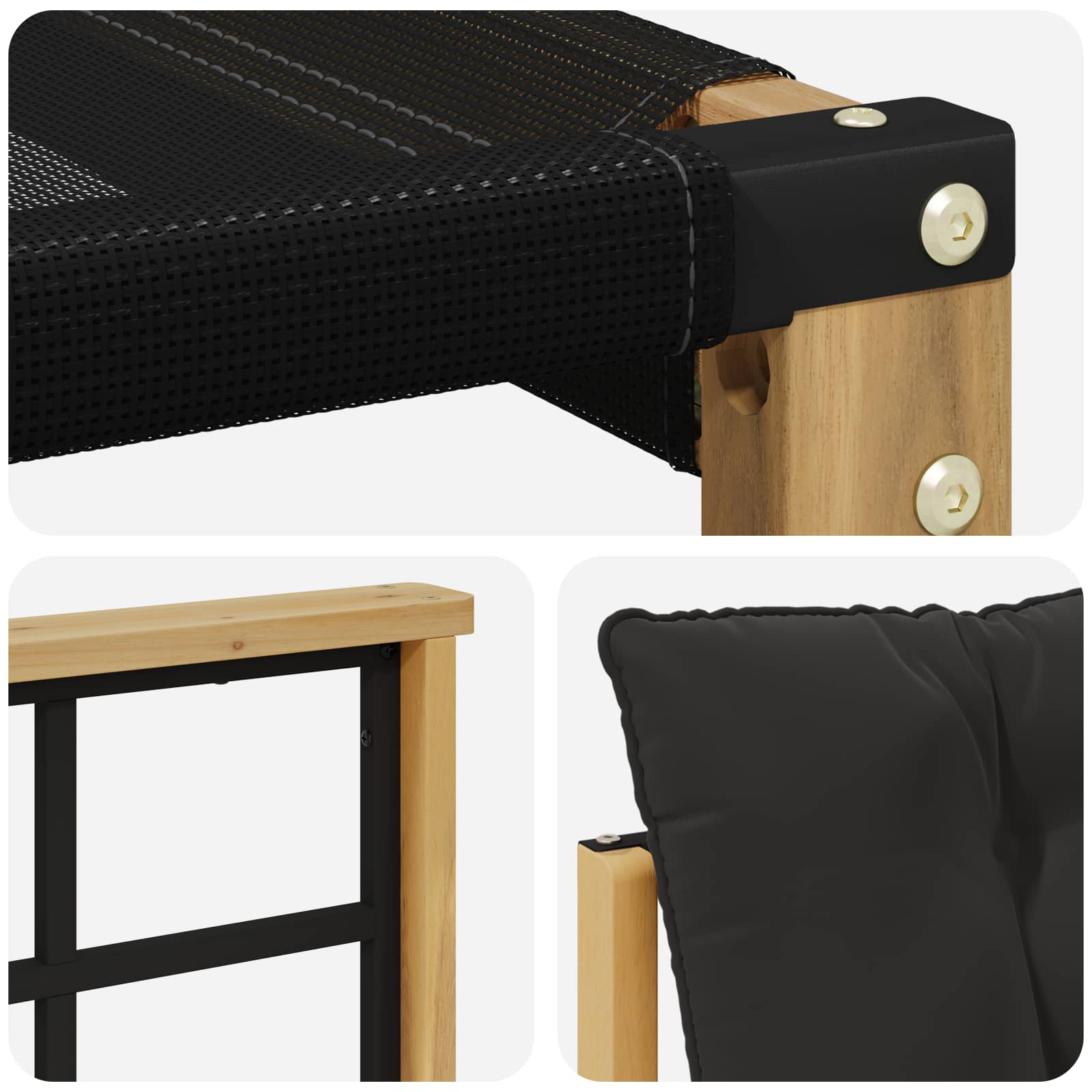 Set vanjskih sofa Čvrsto drvo akacije i Textilene Bijela