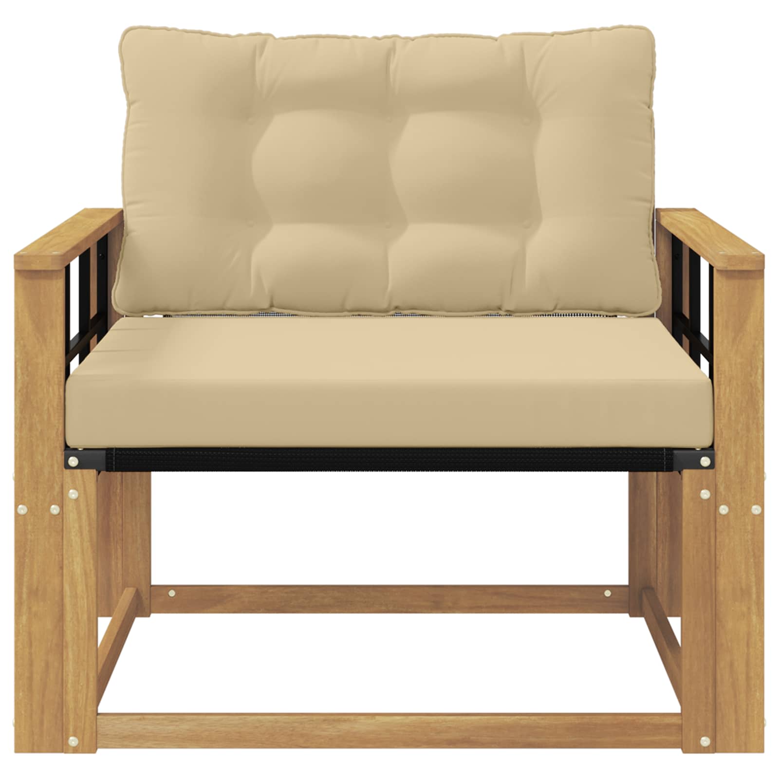 Set vanjskih sofa Čvrsto drvo akacije i Textilene Bijela
