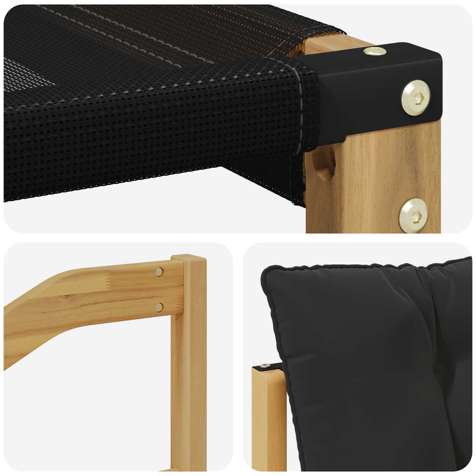 Set vanjskih sofa Čvrsto drvo akacije i Textilene Bijela