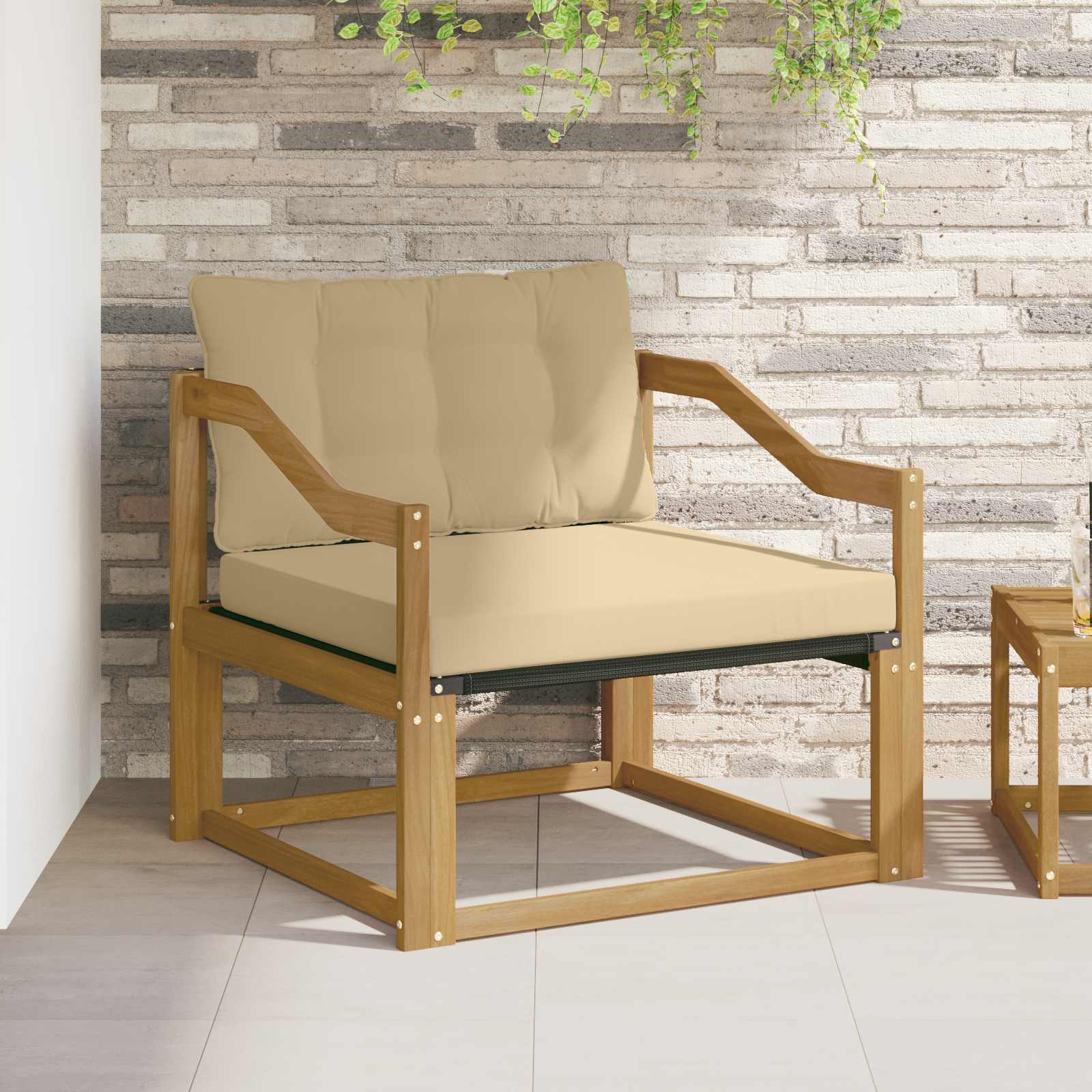 Set vanjskih sofa Čvrsto drvo akacije i Textilene Bijela