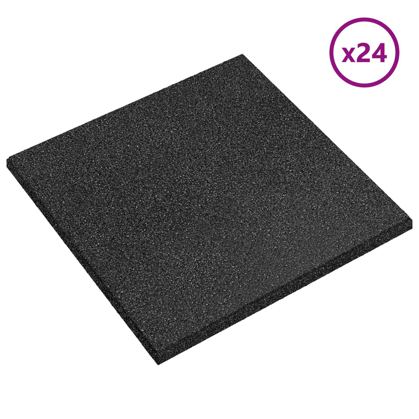 Ploče za zaštitu od padova 24 pcs Crna 50 x 50 cm Guma