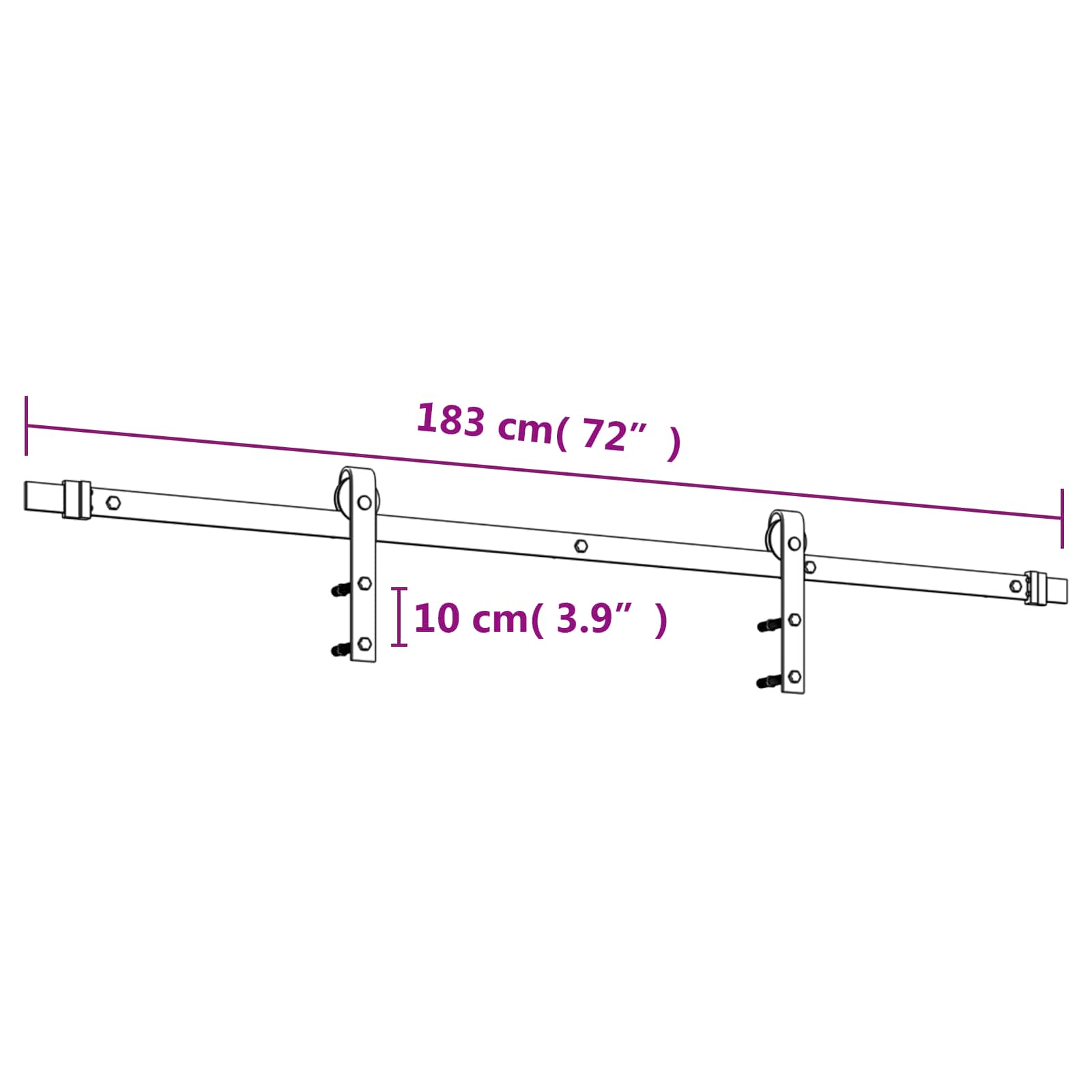 Klizna vrata Prirodna i crna 85 x 210 cm Čvrsta borovina