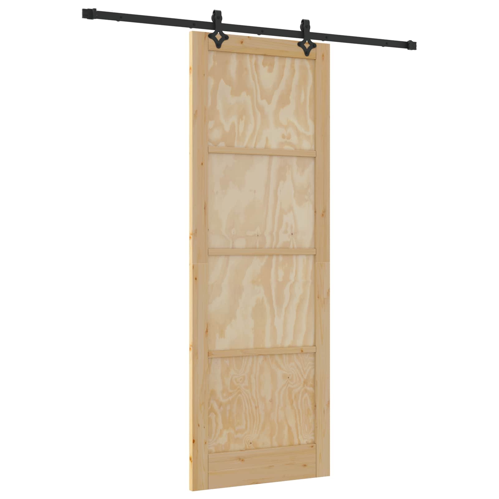 Klizna vrata Prirodna i crna 83 x 232 cm Masivna borovina
