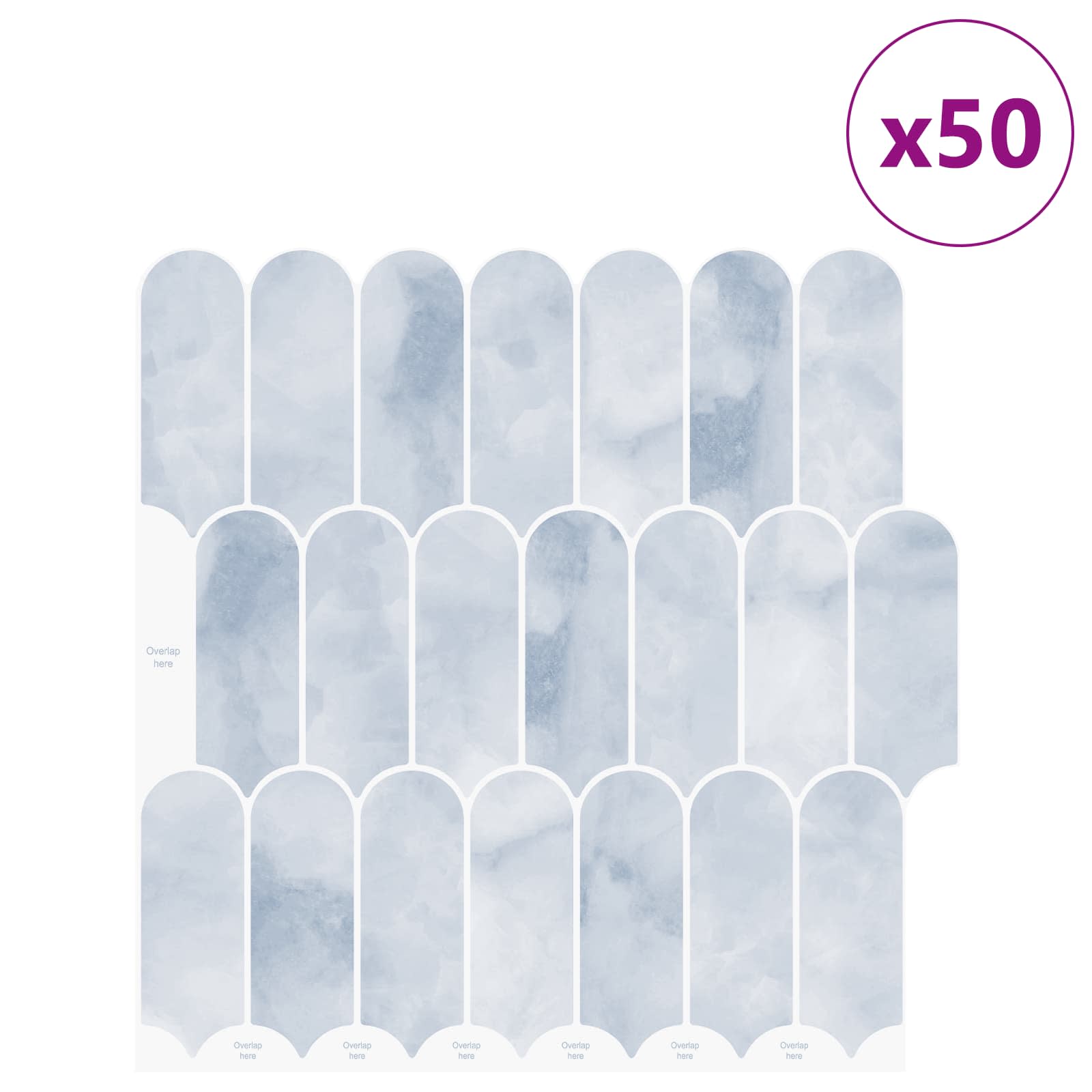 Pernata pločica 50 pcs Svjetloplava 30 x 30 cm Poliuretan i PET