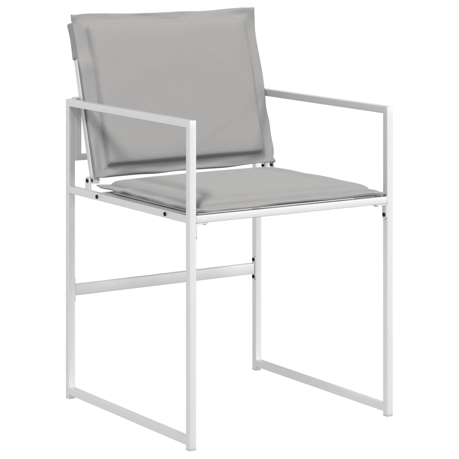 Vrtni set za objed 5 pcs Bijela i svjetlosiva 80 x 80 x 73 cm
