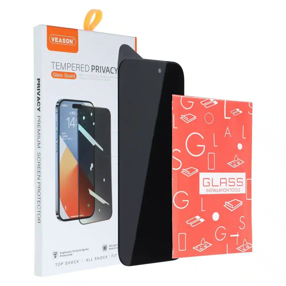 Kaljeno staklo 6D Pro Veason Privacy Glass – za iPhone 13 Pro Max / iPhone 14 Plus crno