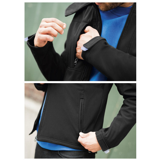 JAKNA ZIP MOŠKA B&C HOODED SOFTSHELL ČRNA S