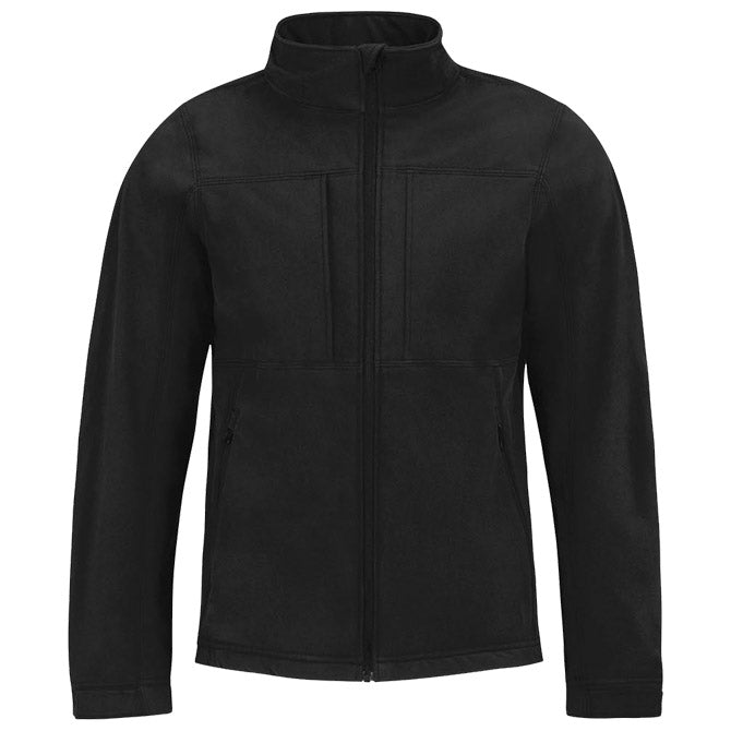 JAKNA ZIP MOŠKA B&C HOODED SOFTSHELL ČRNA S