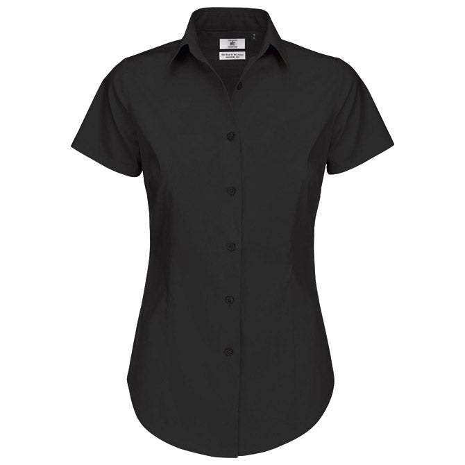 ŽENSKA SRAJCA KRATKI ROKAVI B&C BLACK TIE 135G ČRNA L-EOL!!