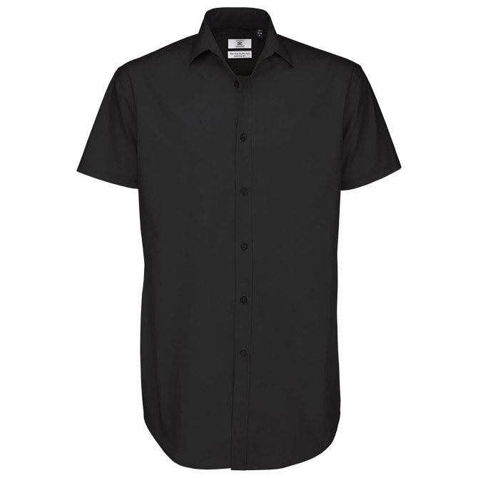 MOŠKA SRAJCA KRATKI ROKAVI B&C BLACK TIE 135G ČRNA XL-EOL!!