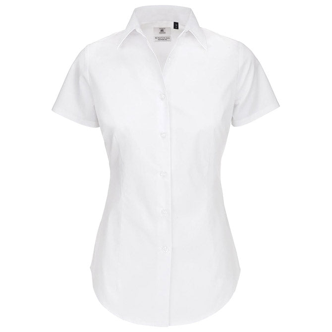 ŽENSKA SRAJCA S KRATKIMI ROKAVI B&C BLACK TIE 135G BELA XL-EOL!!