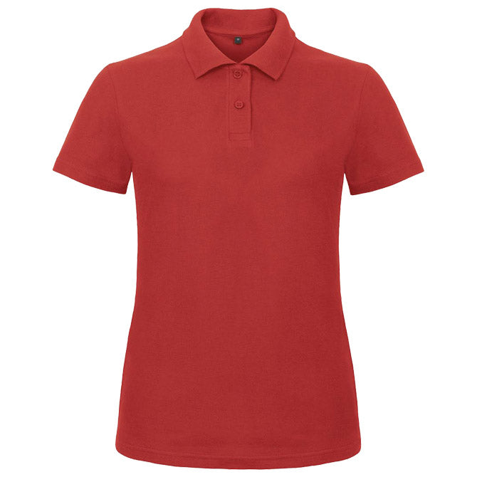 MAJICA KRATEK ROKAV POLO B&C ID.001/ŽENSKE 180G RDEČA S