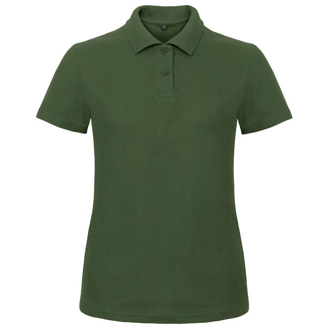 MAJICA KRATKI ROKAVI POLO B&C ID.001/ŽENSKA 180G TEMNO ZELENA M