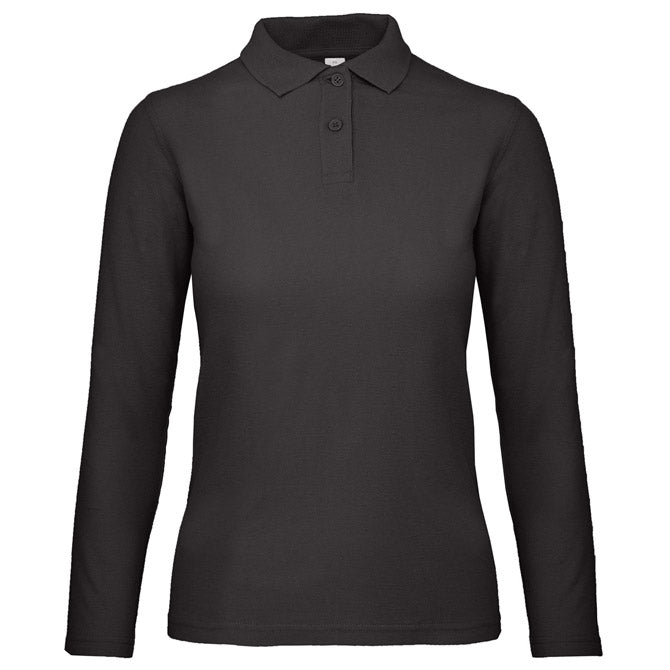 MAJICA DOLGI ROKAVI POLO B&C ID.001 LSL/WOMEN 180G ČRNA M