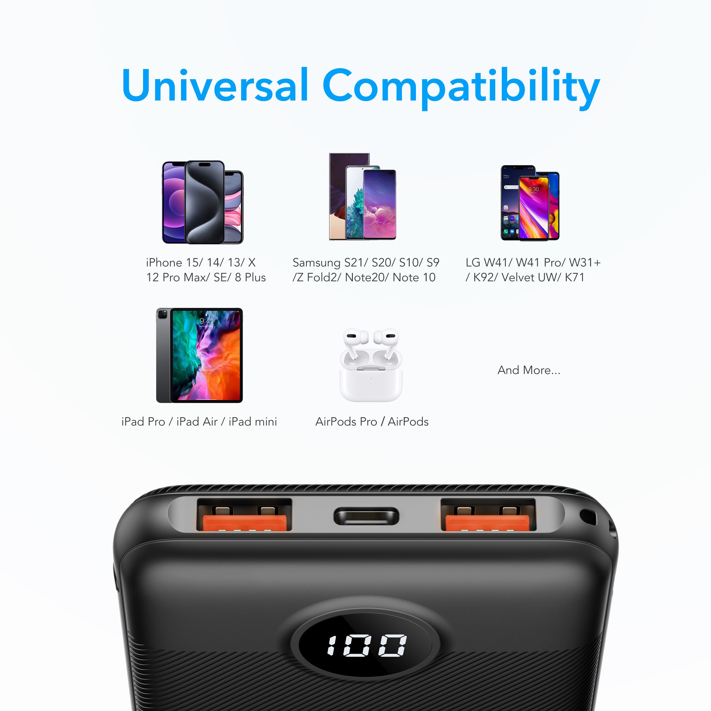 Powerbank Veger L10S PD QC3.0 20W 10000 mAh crni