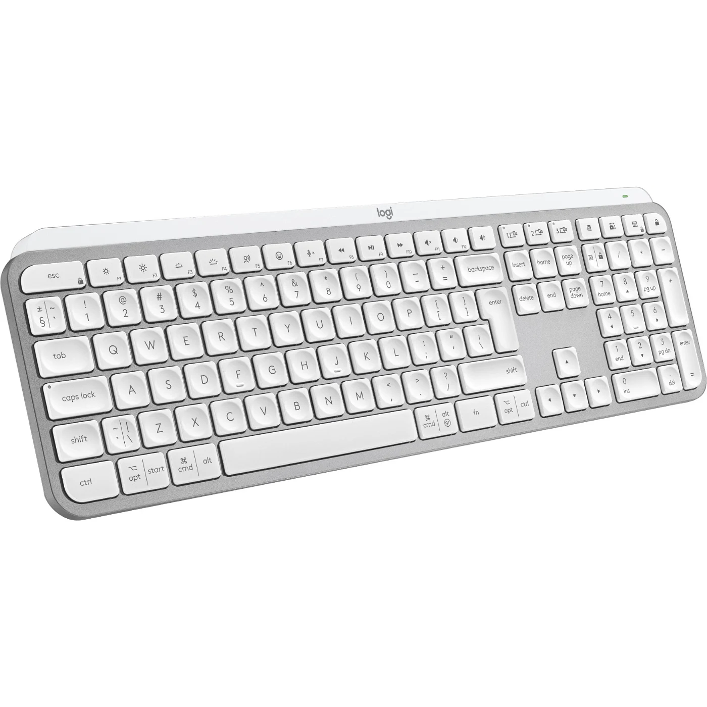 Logitech MX Keys S tipkovnica RF bežični + Bluetooth QWERTY Danski, Finski, Norveški, Švedski Aluminij, Bijelo