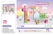 Magnetic Cube Set, Magnetic Blocks 48 pcs + Light