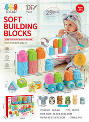 Set of soft bricks Letters + Locomotive