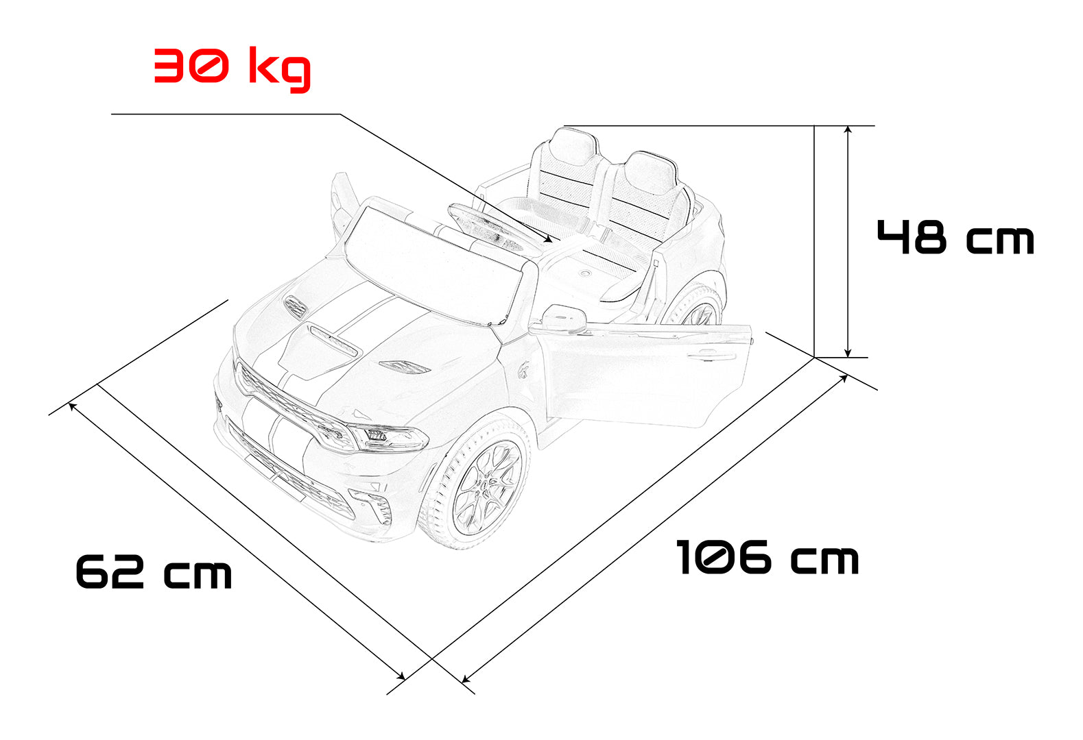 Licencirani auto na akumulator Dodge Durango - narančasti