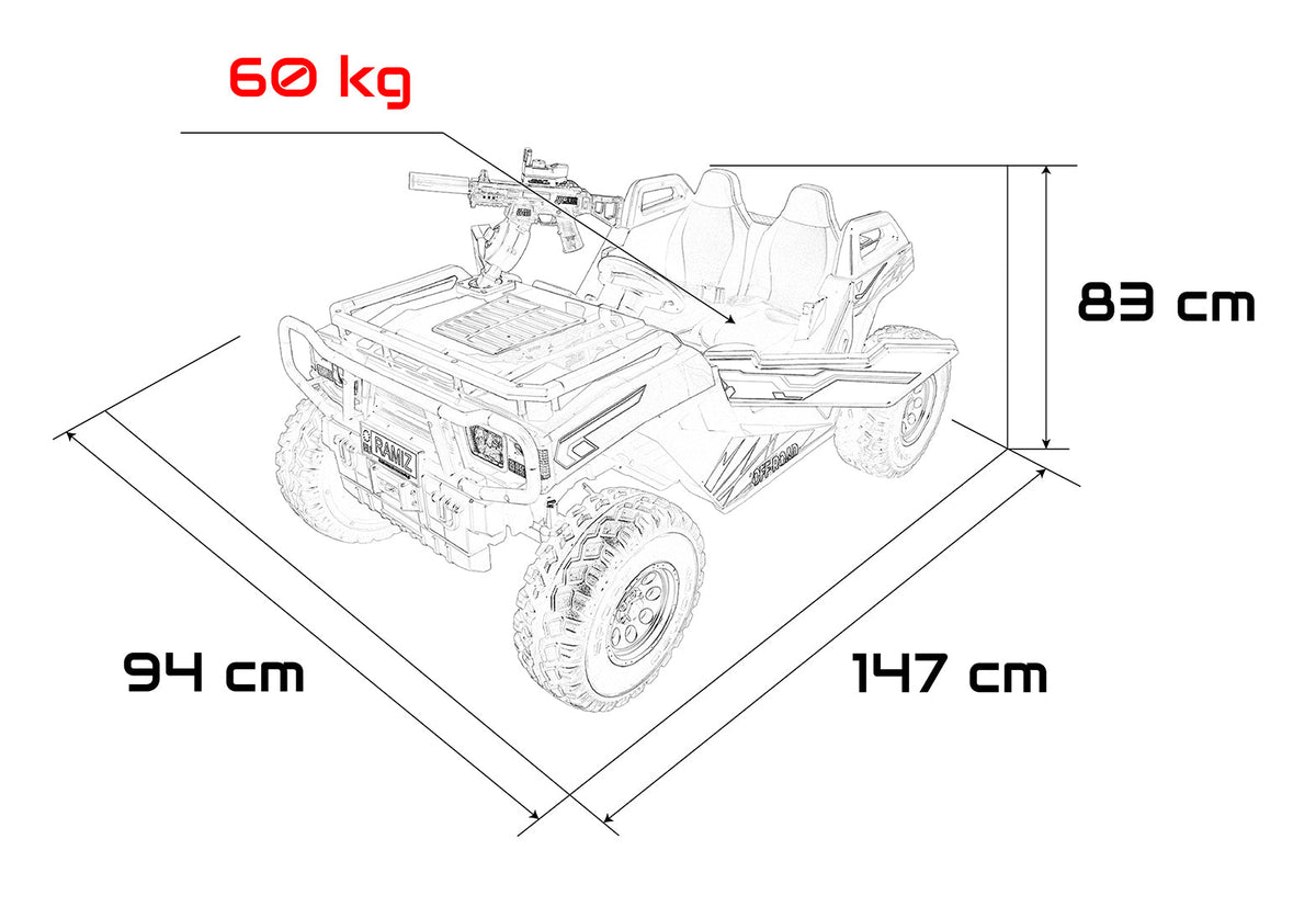 Buggy na akumulator PROSPECTOR 4x4 STRONG - dvosjed - Crveni