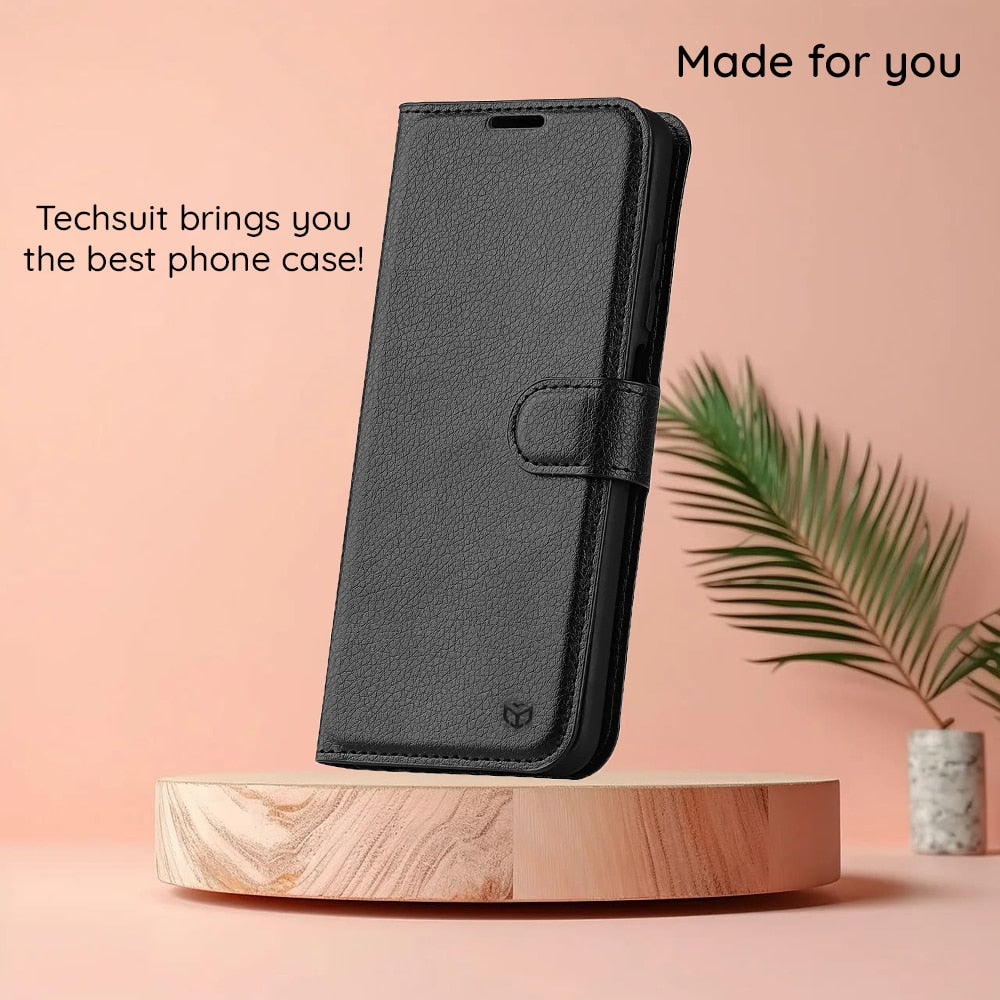 Techsuit Leather Folio preklopna maska za Honor 200 - smeđa
