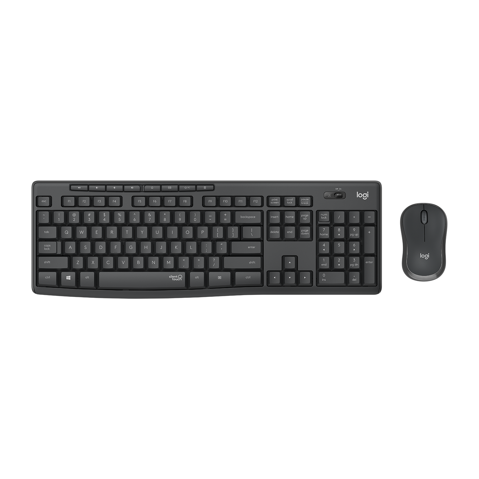 Logitech MK295 Silent Wireless Combo tipkovnica Miš priložen USB QWERTY Engleski Grafit