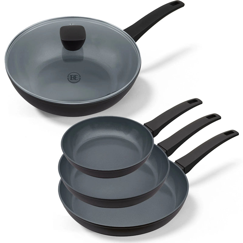 BE Living Set 3 tave 20-24-28 cm + wok s poklopcem 28 cm Delight Black