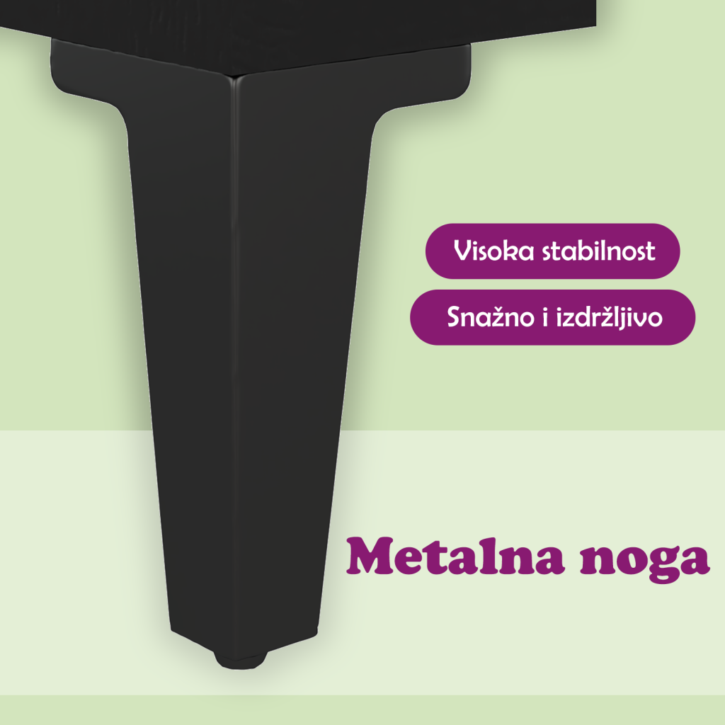 Noćni ormarić s metalnim nogama boja smeđeg hrasta 40x30x50 cm