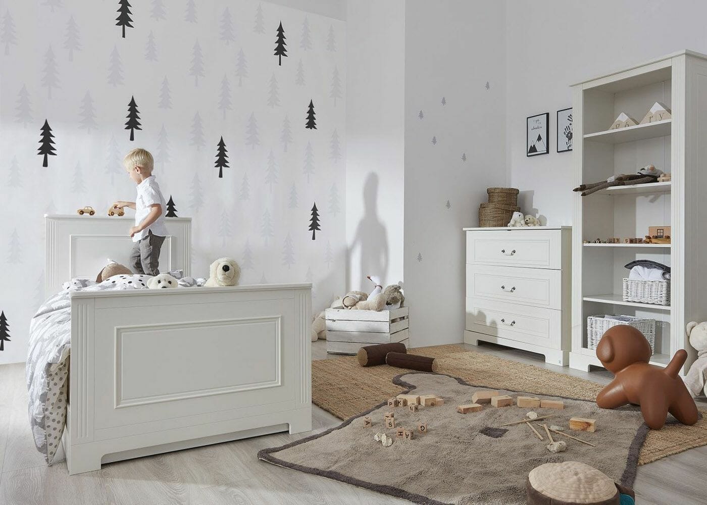 Bellamy Ines Junior krevet 200x90 cm s ladicom/dodatni ležaj, ivory
