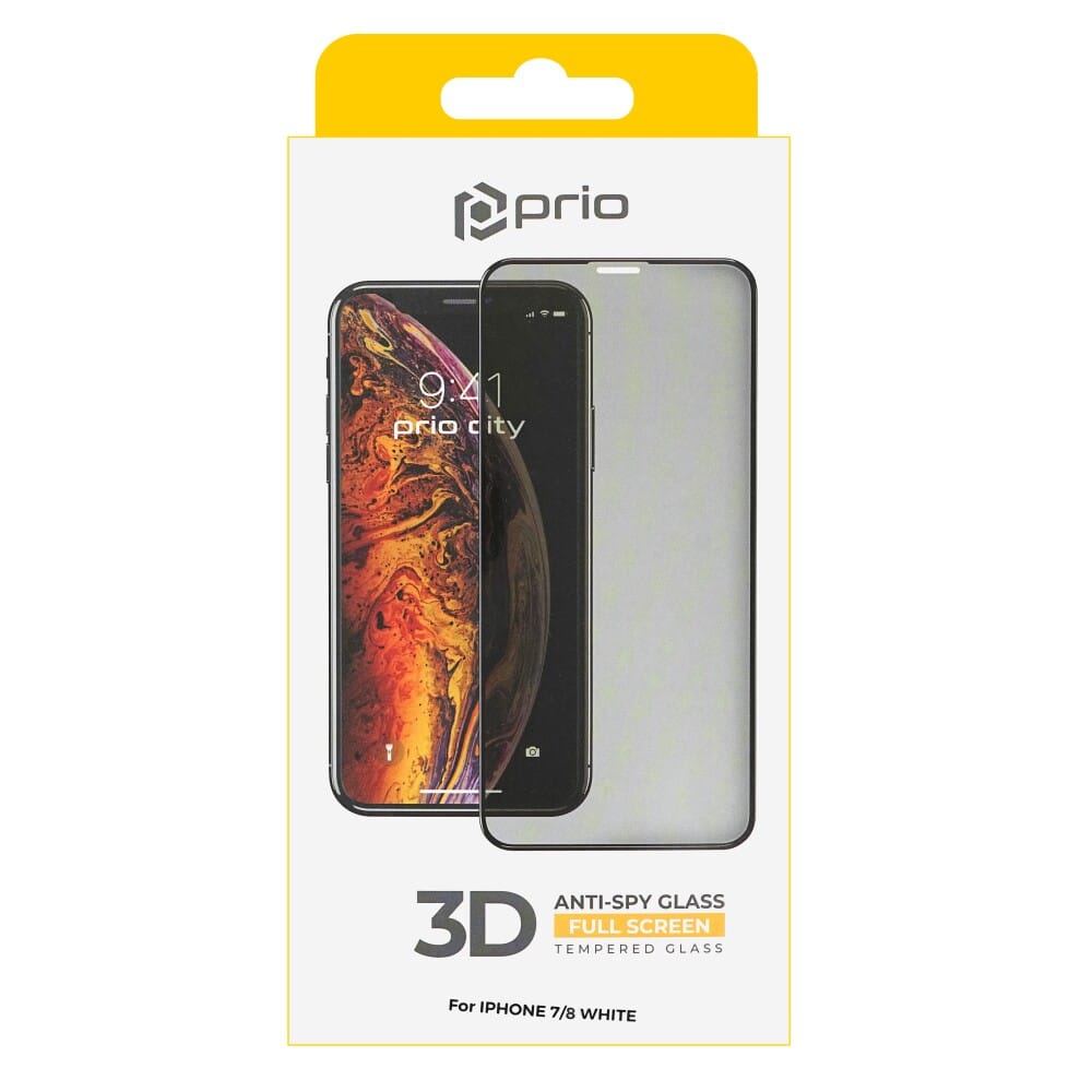 Prio 3D Anti-Spy kaljeno staklo za iPhone 7/8 bijelo