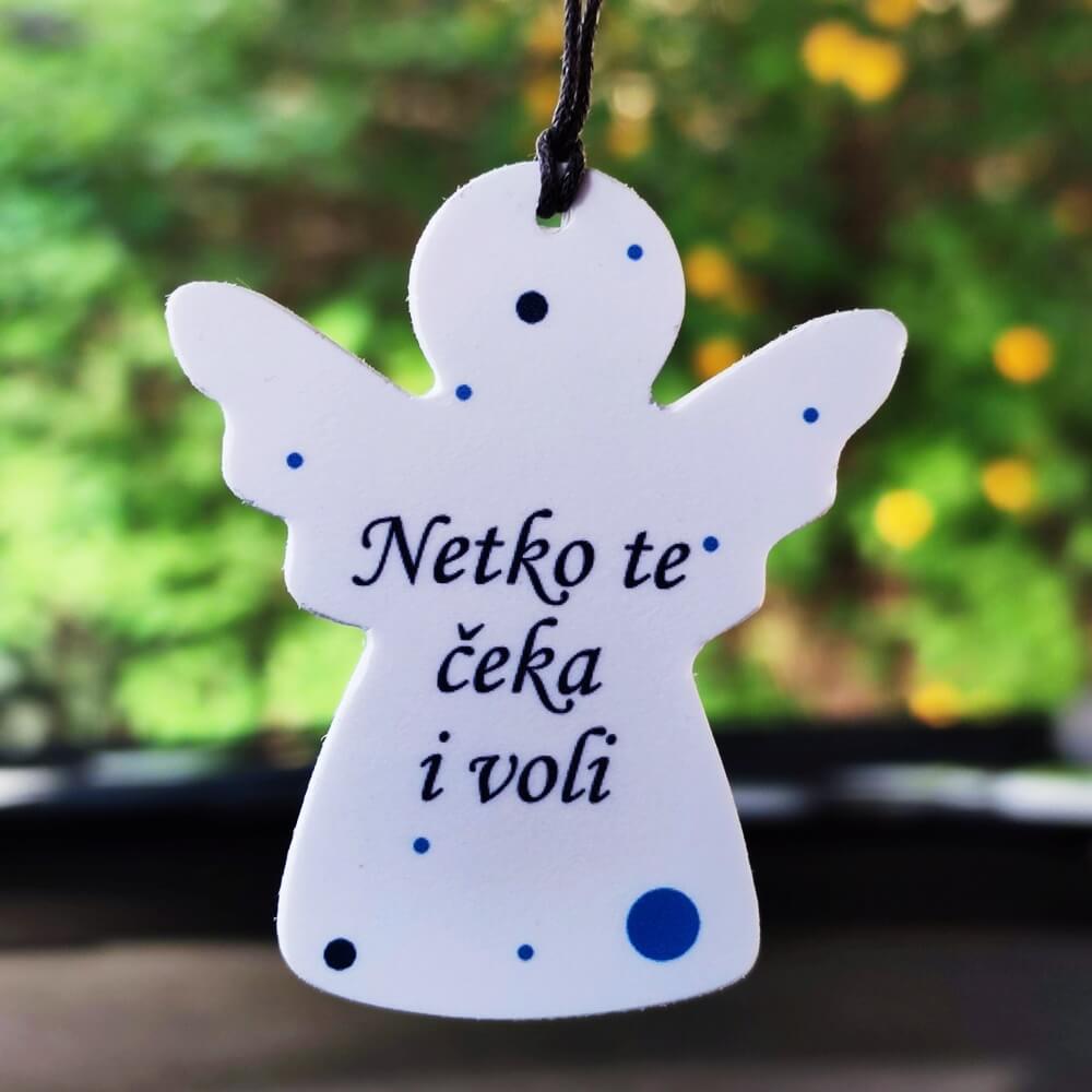 Privjesak za auto - ANĐEO  Vozi polako Š1232