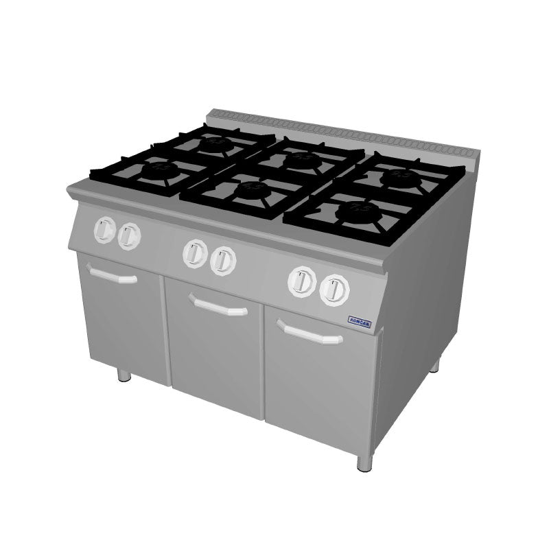 Končar PSZL-120/90 Plinski štednjak, 6 plamenika