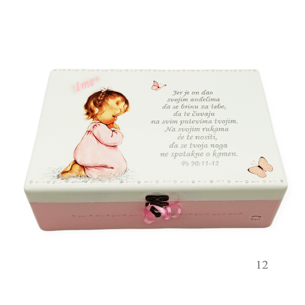 Unikatne kutije za krštenje, rođendan – Poklon koji čuva najposebnije uspomene djevojčica - 12. 20x30x10cm - 18032