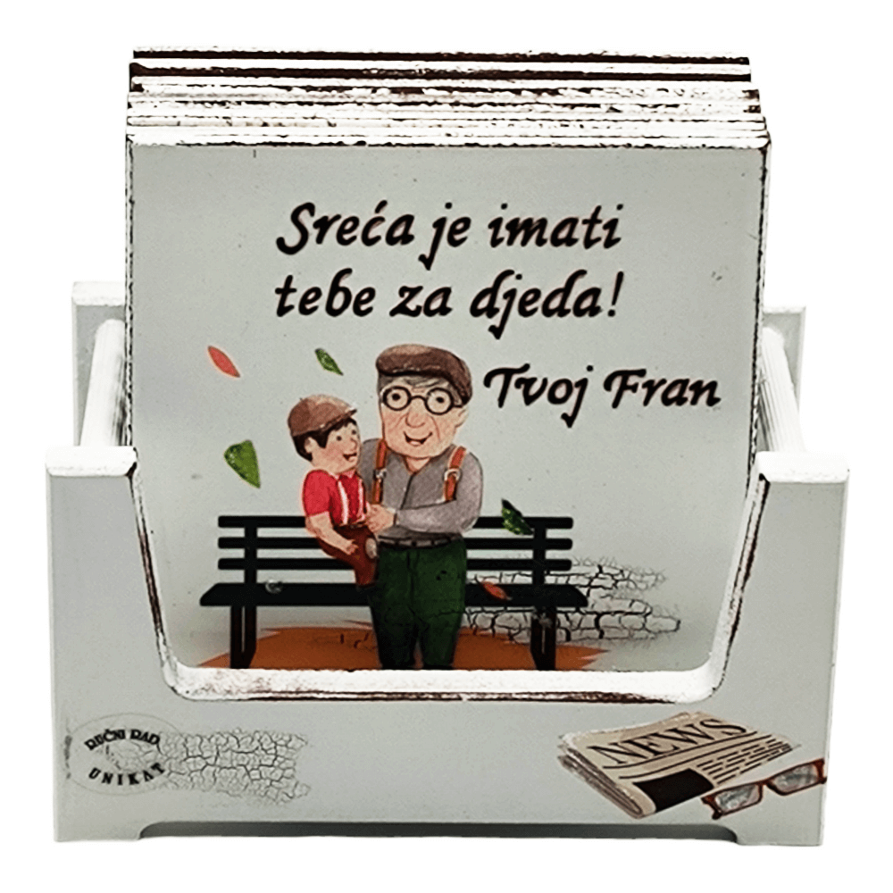 Poklon djedu za rođendan - podmetači za čaše   Š16365