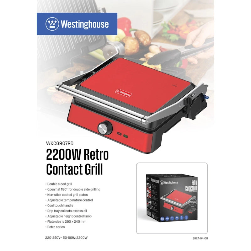 Westinghouse Retro Red kontaktni roštilj
