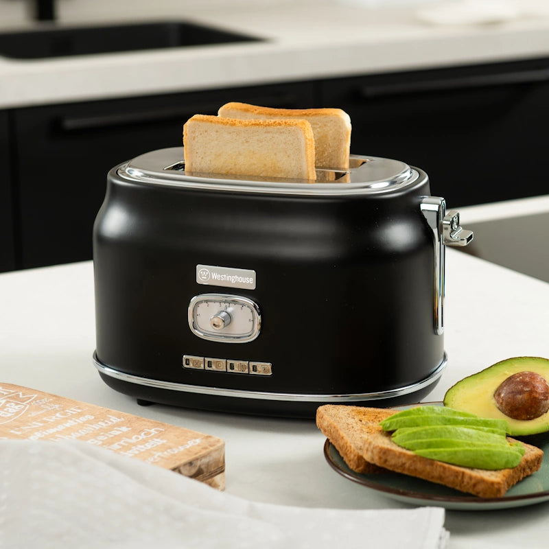 Westinghouse Retro Black 2 Slice toster