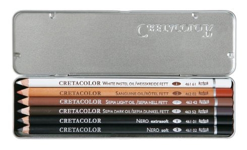 Umjetničke drvene uljane boje Cretacolor 6 kom u metalnoj kutiji