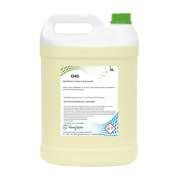 Sred. za strojno pranje posuđa i čaša D40 5L